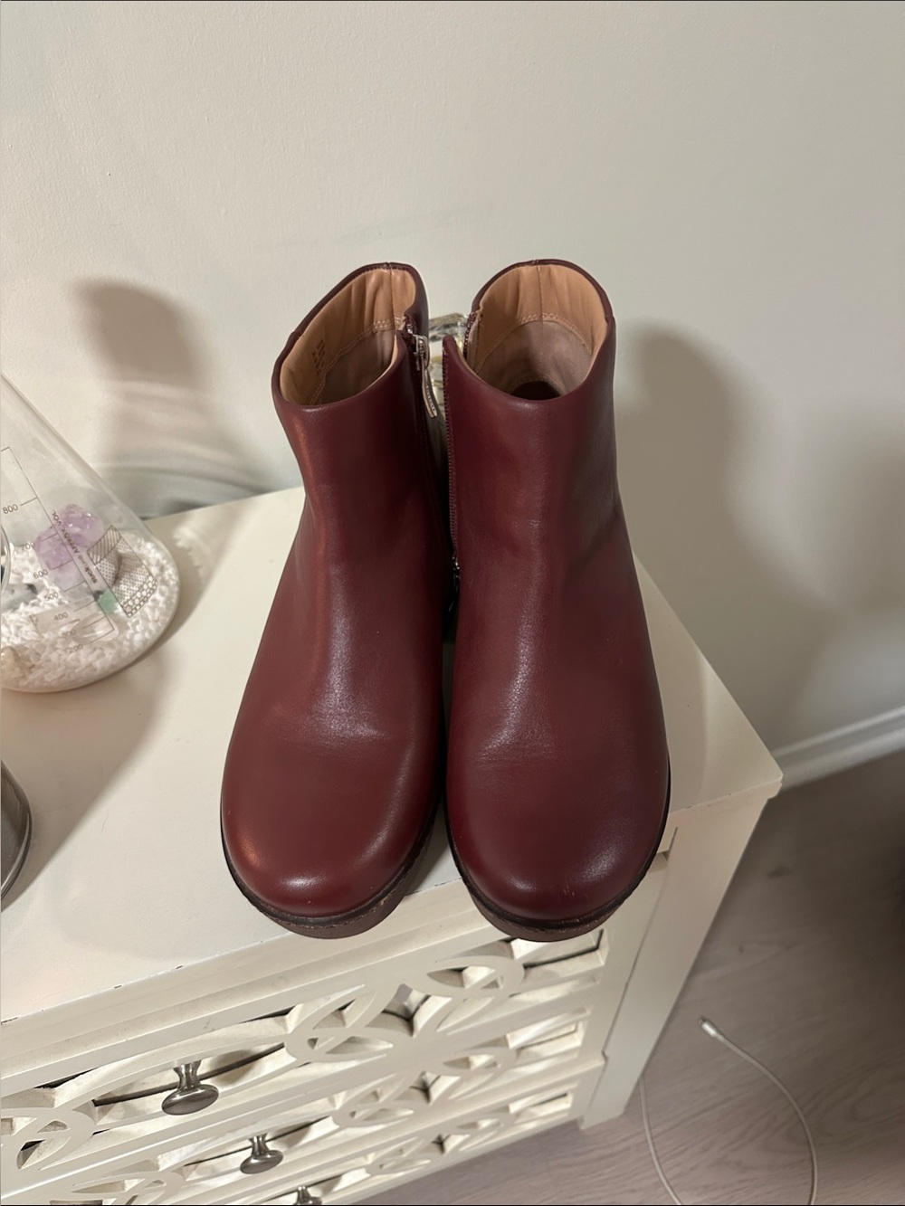 Fitflop Women's Wine Leather Ankle Booties